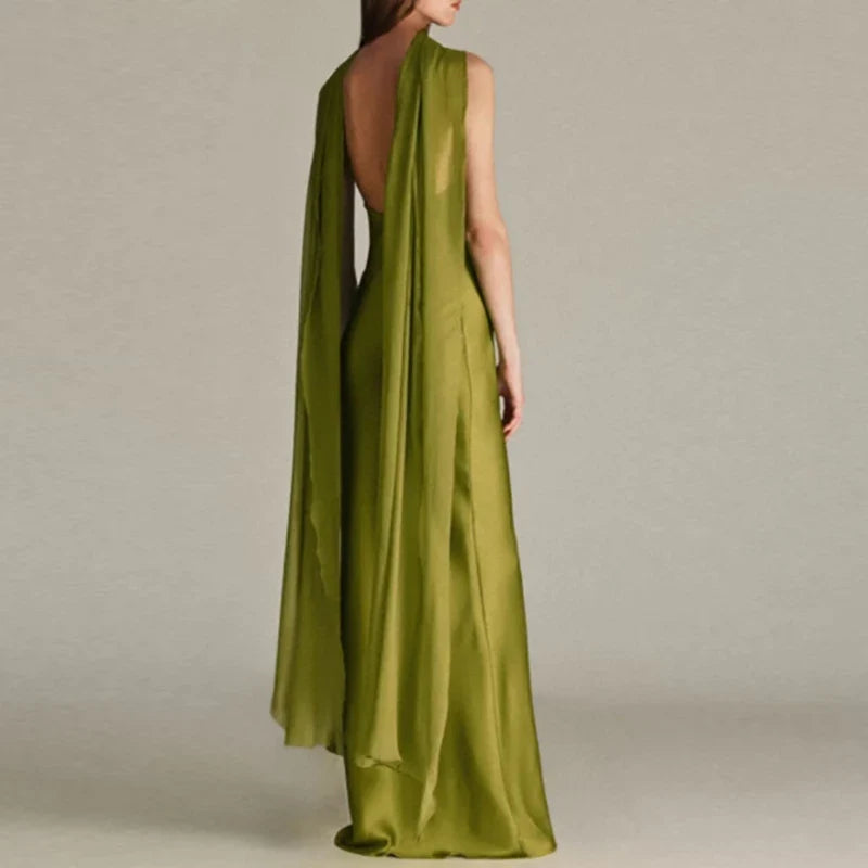Temperament Off Shoulder Satin Evening Dresses