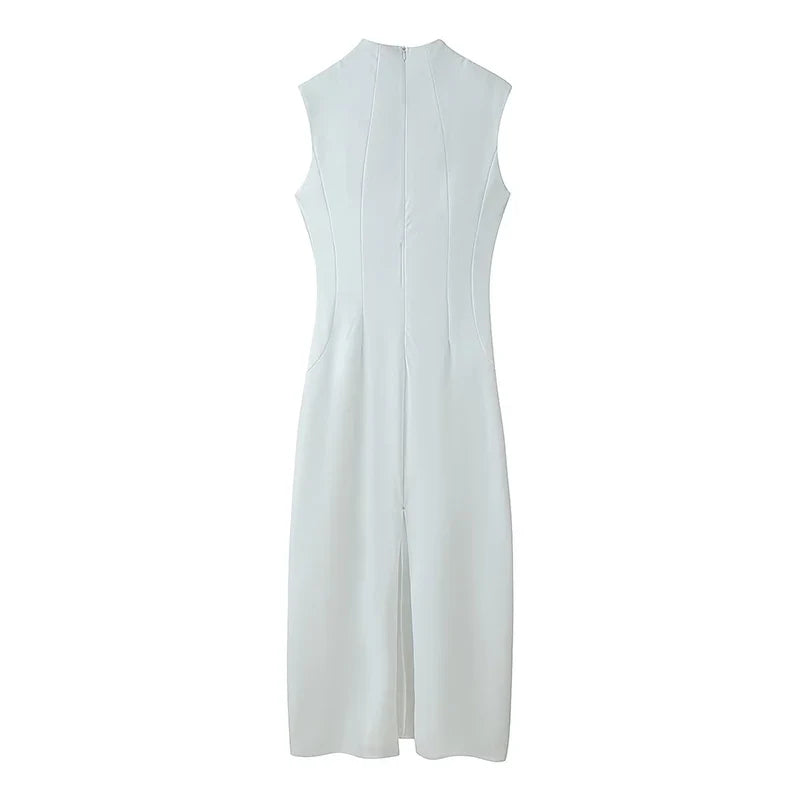 Black White Sexy Vintage Elegant Party Long Dresses Front Button Hollow Out Pencil Maxi Vestidos
