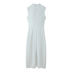 Black White Sexy Vintage Elegant Party Long Dresses Front Button Hollow Out Pencil Maxi Vestidos