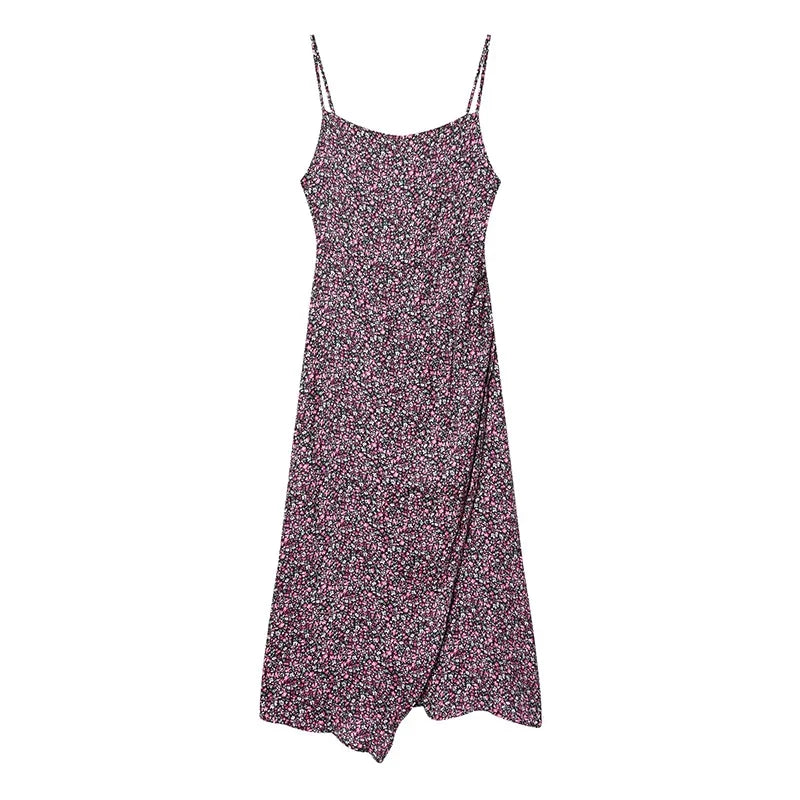 Trendy Floral Print Wrap Midi Dresses