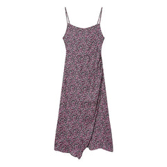 Trendy Floral Print Wrap Midi Dresses