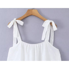 Tie Strap White Mini Dresses