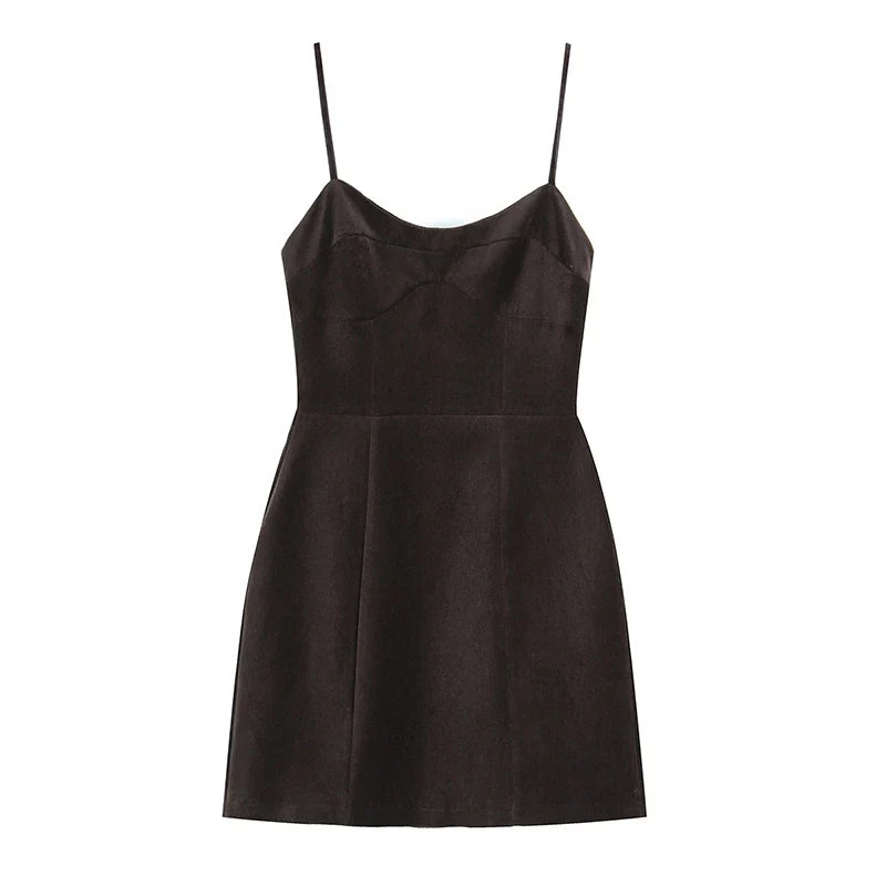 Thin Straps O Neck A-line Short Dresses
