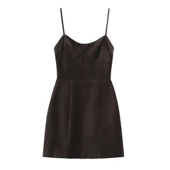 Thin Straps O Neck A-line Short Dresses