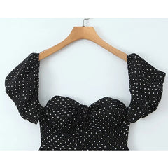 Sexy Off Shoulder Polka Dot Mini Dresses For Short Sleeve A-line Summer Holiday Party Dresses