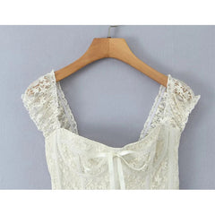 French Romantic Lace Floral Mini Dresses
