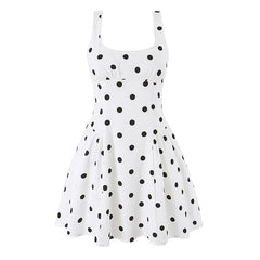 Summer Polka Dot Sleeveless Mini Dresses