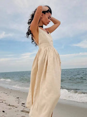 Sexy V-neck Strap Backless Dresses