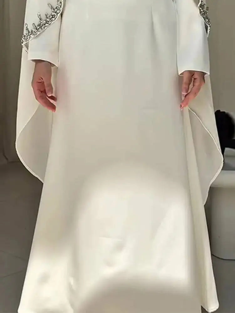 Autumn Summer White Slim-Fit Long Dresses