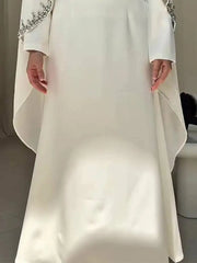 Autumn Summer White Slim-Fit Long Dresses