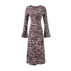 Vintage Animal Print Elegant Long Dresses
