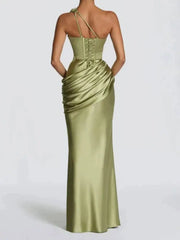 Summer Slant Collar Sleeveless Backless Dresses