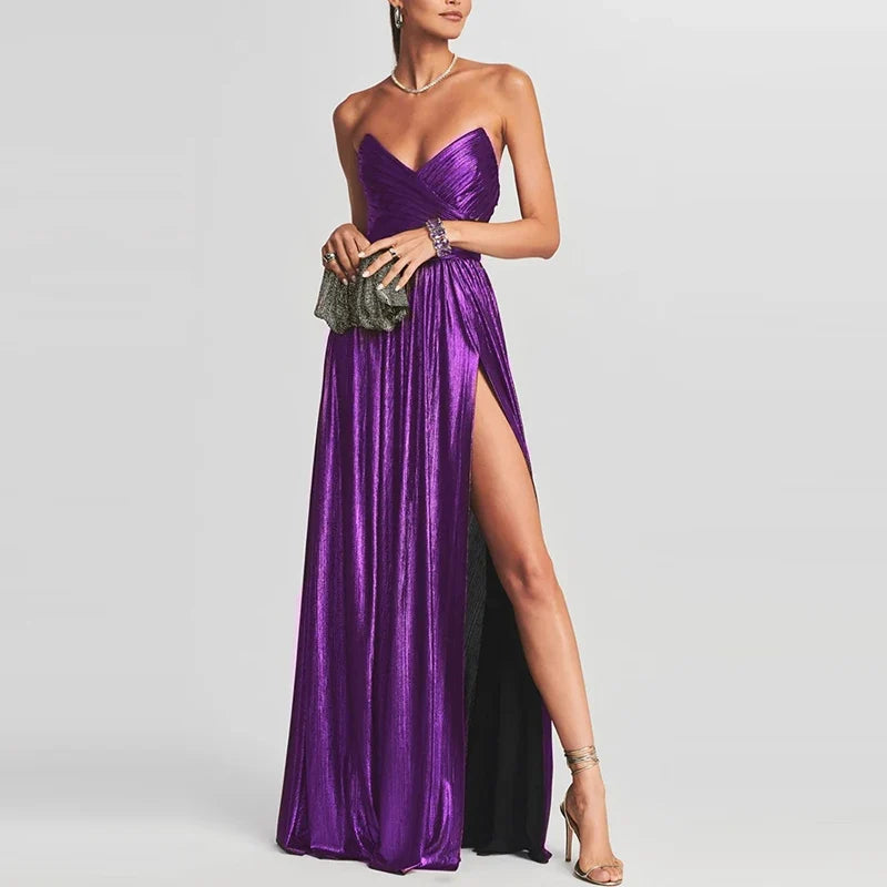Temperament Solid Color Slim Evening Dresses