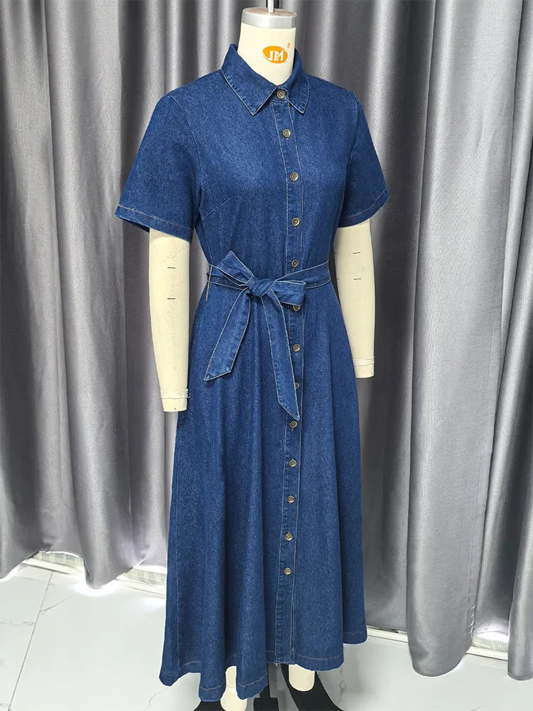 V-neck Denim Dresses