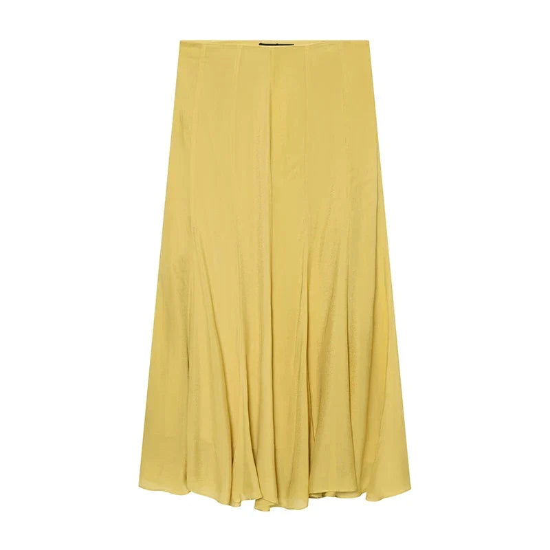 Summer Flowy Long Skirt A-Line Casual Elegant Chiffon Skirts faldas mujer