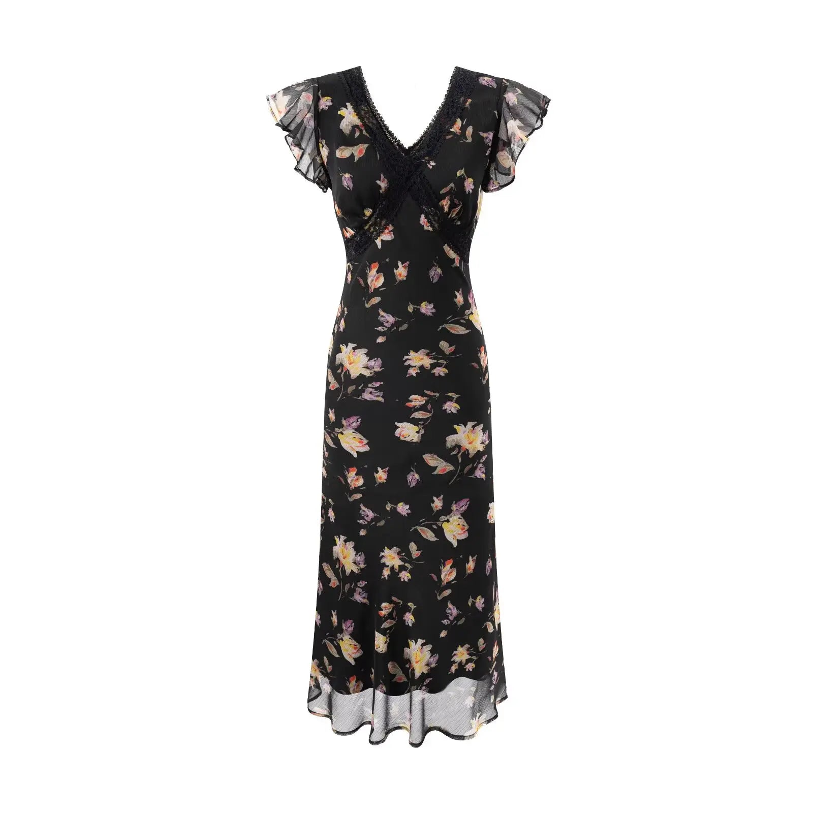 French Style Floral Print Elegant Summer Dresses