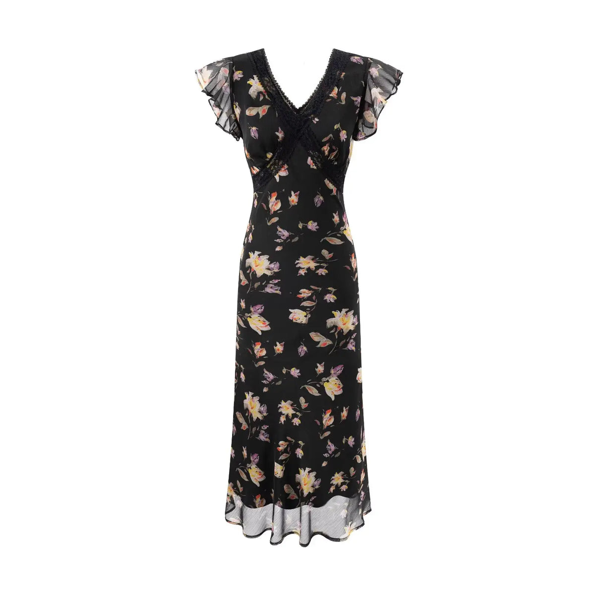 French Style Floral Print Elegant Summer Dresses