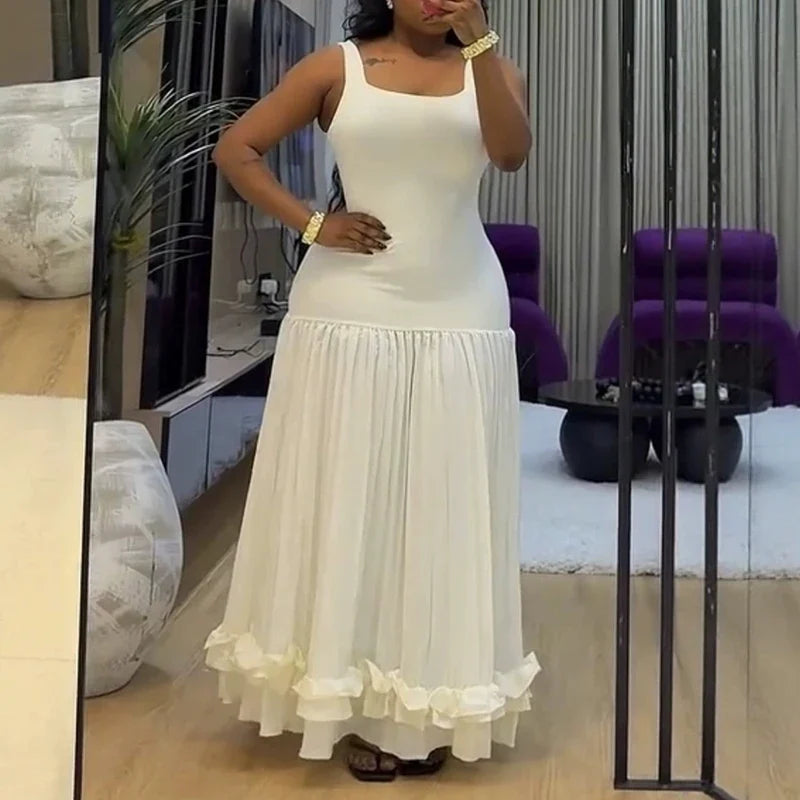 Square Collar Halter Evening Dresses