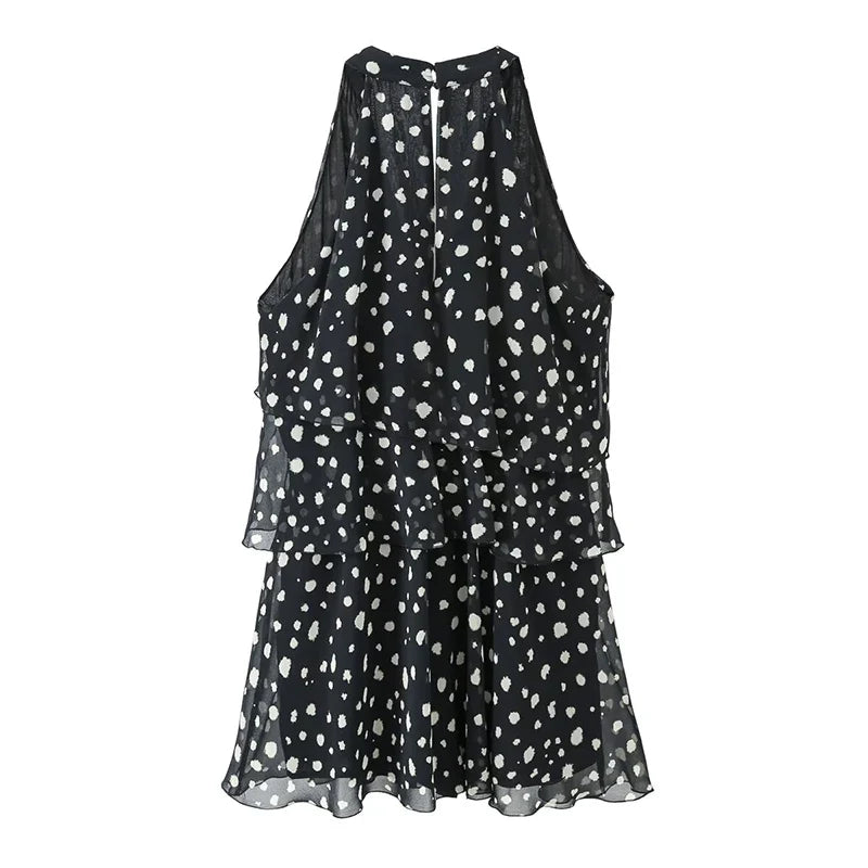 Black Polka Dot Mini Dresses
