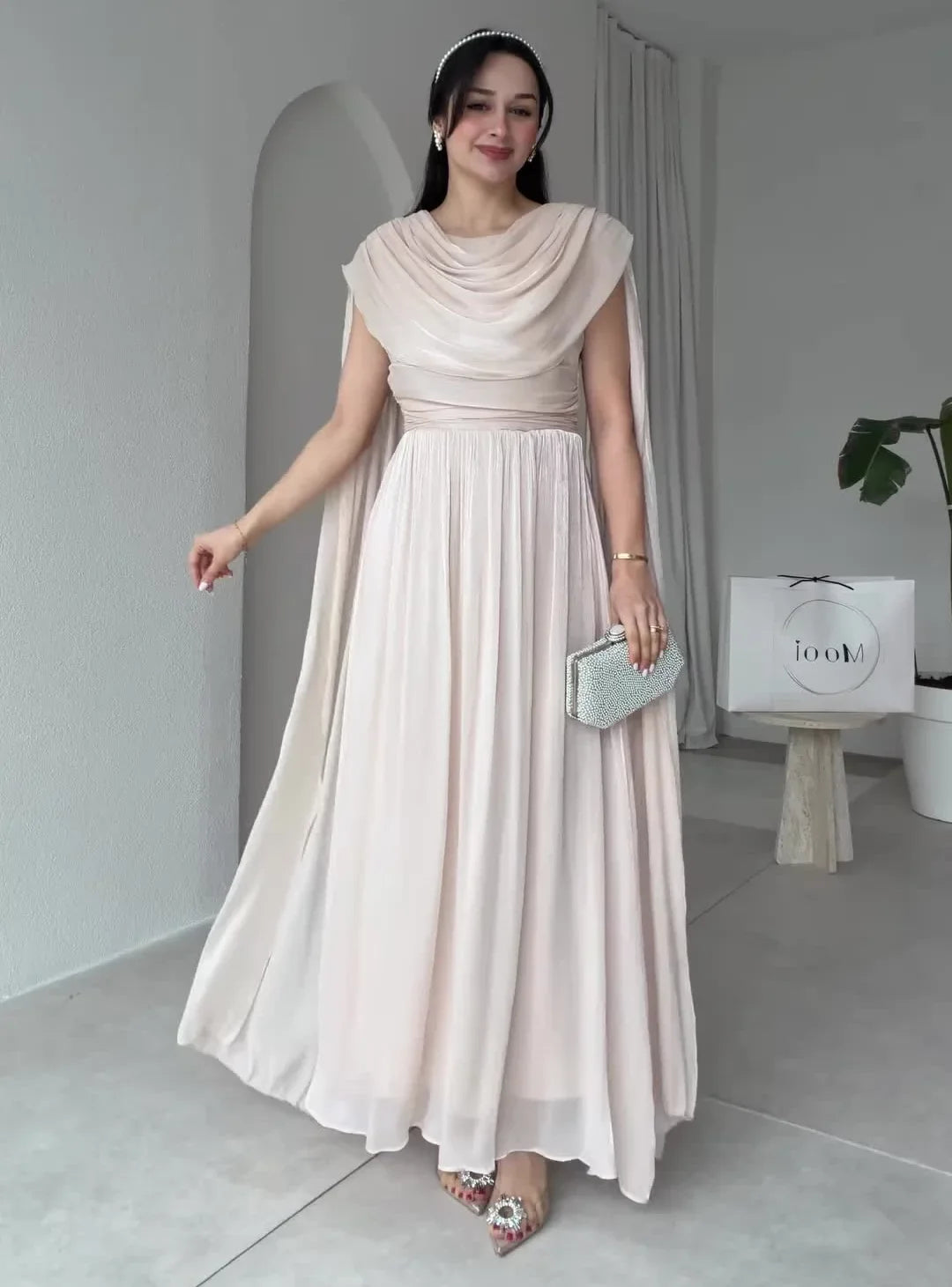 Round Neck Sleeveless Ribbon Patchwork Elegant Long Dresses