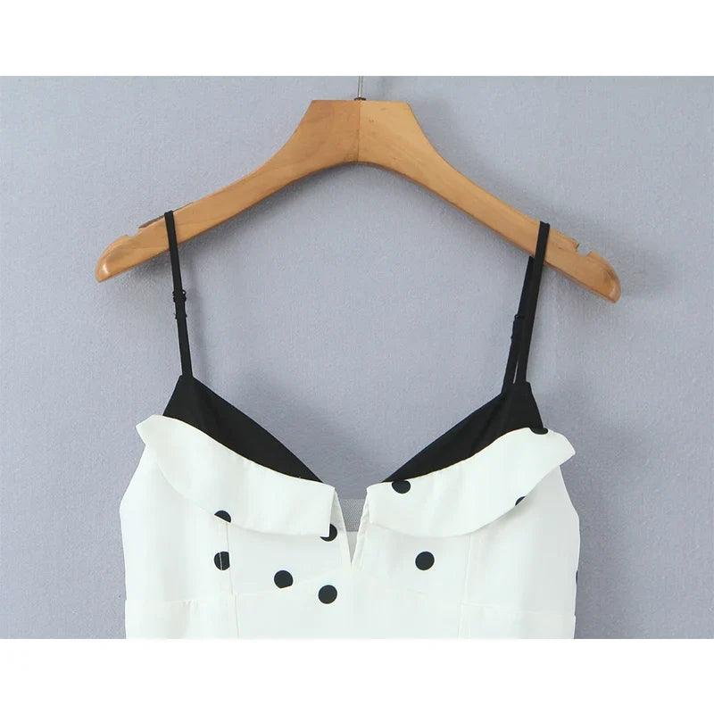 French Style Sexy Sweet Sling Polka Dot Mini Dresses