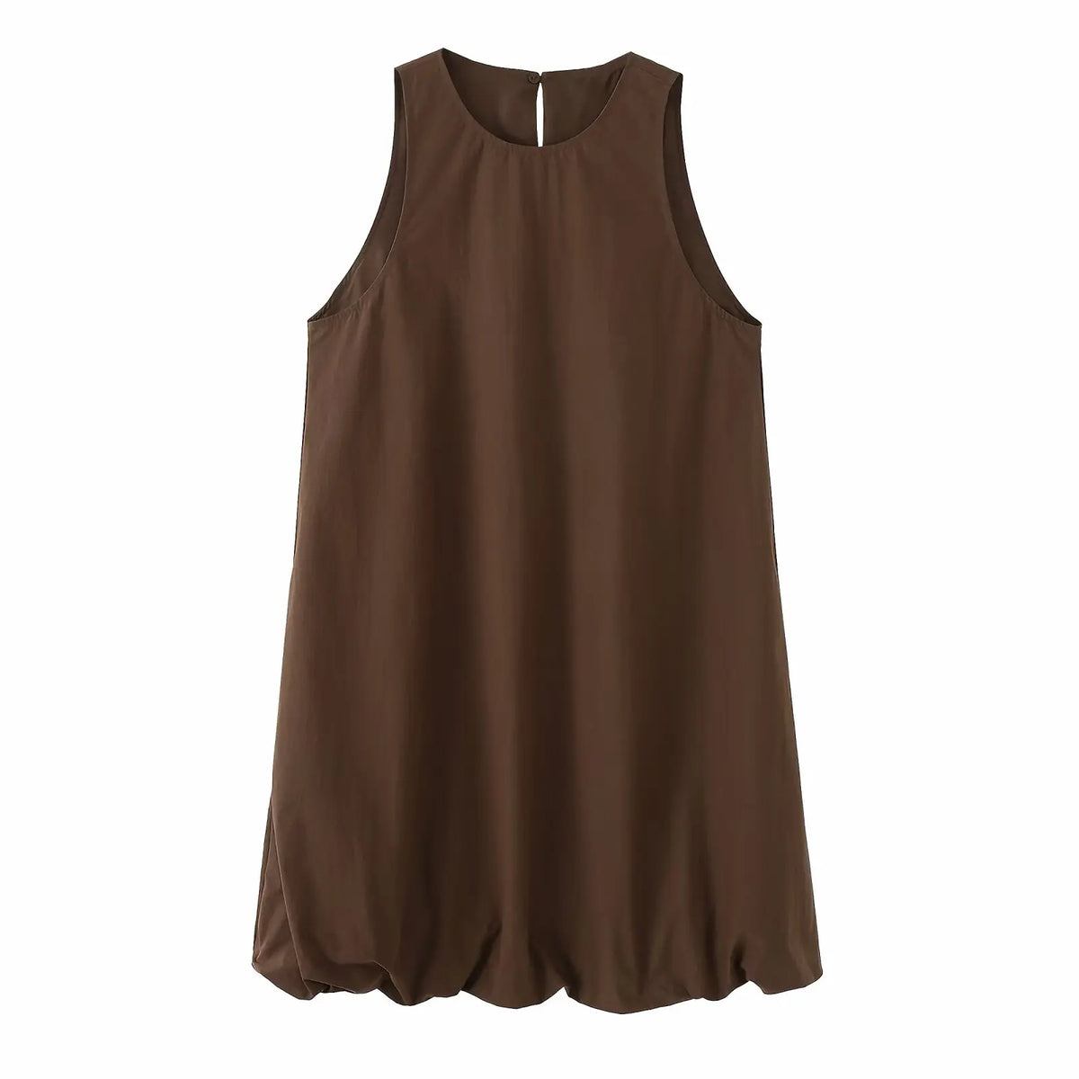 Brown Sleeveless Mini Dresses