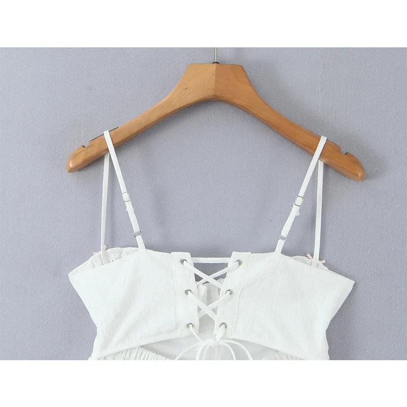 Sexy Spaghetti Straps White Mini Summer Dresses