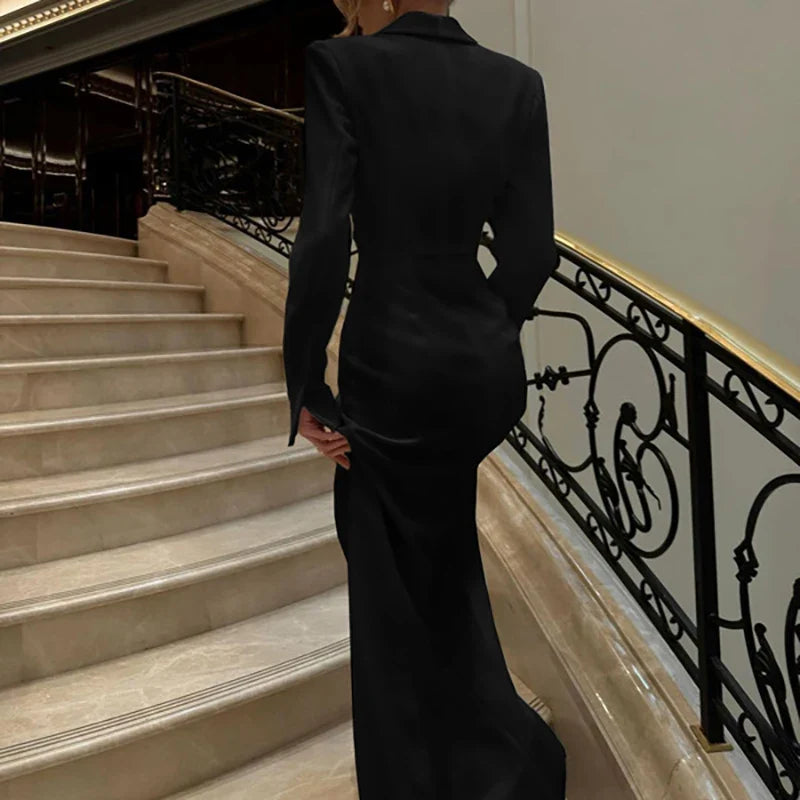 Office Lady Long Sleeved Evening Dresses