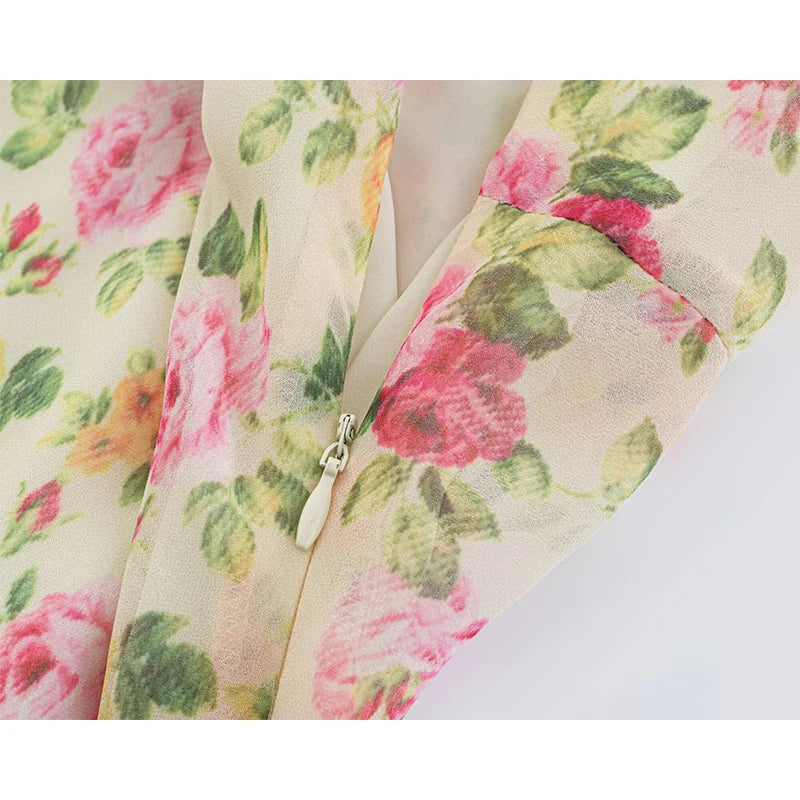 Floral Print Spaghetti Strap Sexy Dresses