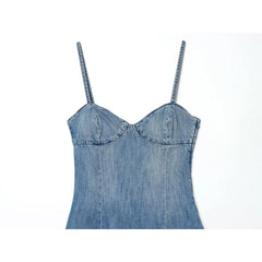 Light Blue Denim Mini Dresses