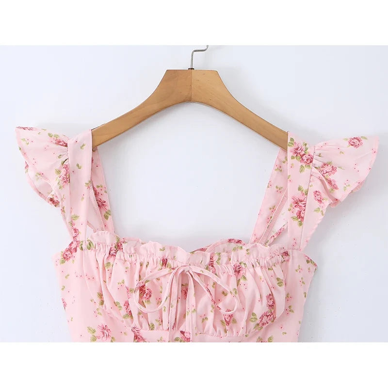 Pink Floral Print SunDresses