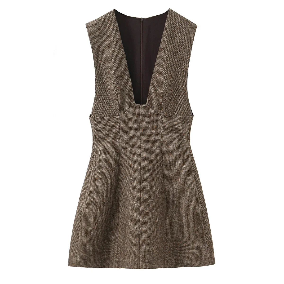 High Quality Sexy V Neck Sleeveless A-line Mini Tank Dresses Chic Lady Elegant Vestidos
