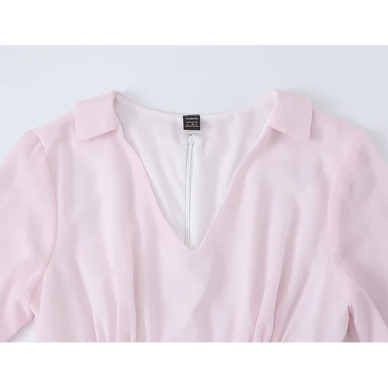 Pink Chiffon Mini Dresses