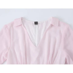 Pink Chiffon Mini Dresses