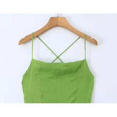 Sexy Spaghetti Straps Green Long SunDresses