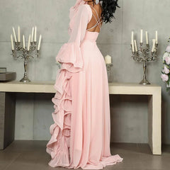 Spring Ruffle Design Long Dresses
