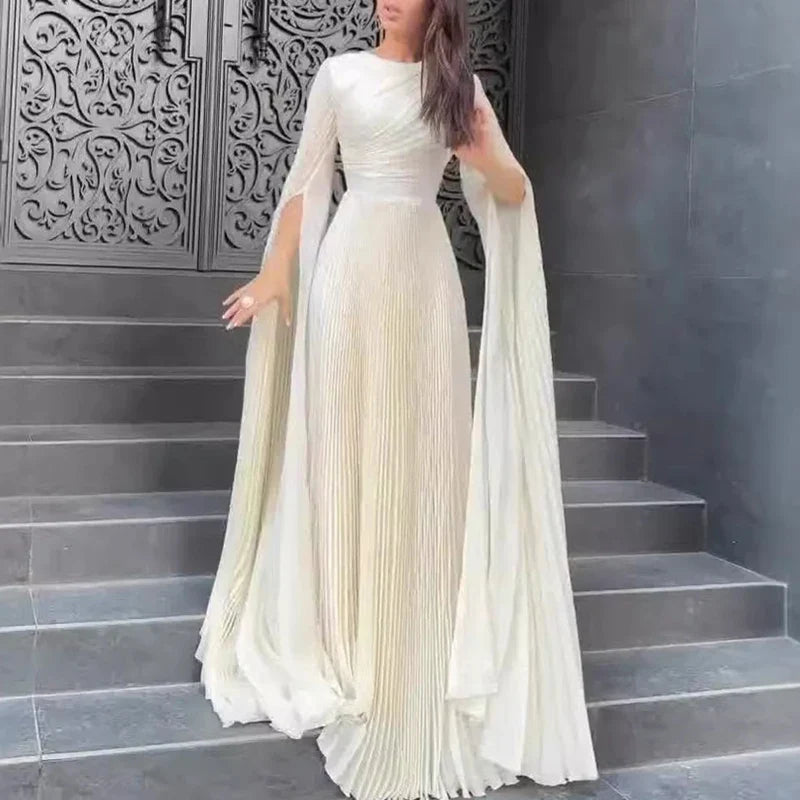 Elegant Solid Color Pleated Robe Dresses