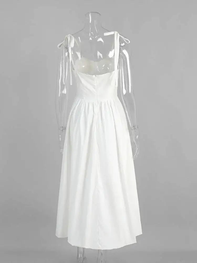 Fashionable Simple Sleeveless Pleated Waist Dresses