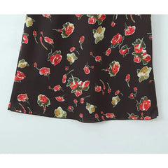 Romantic Lace Trim Floral Print Pencil Sexy Dresses