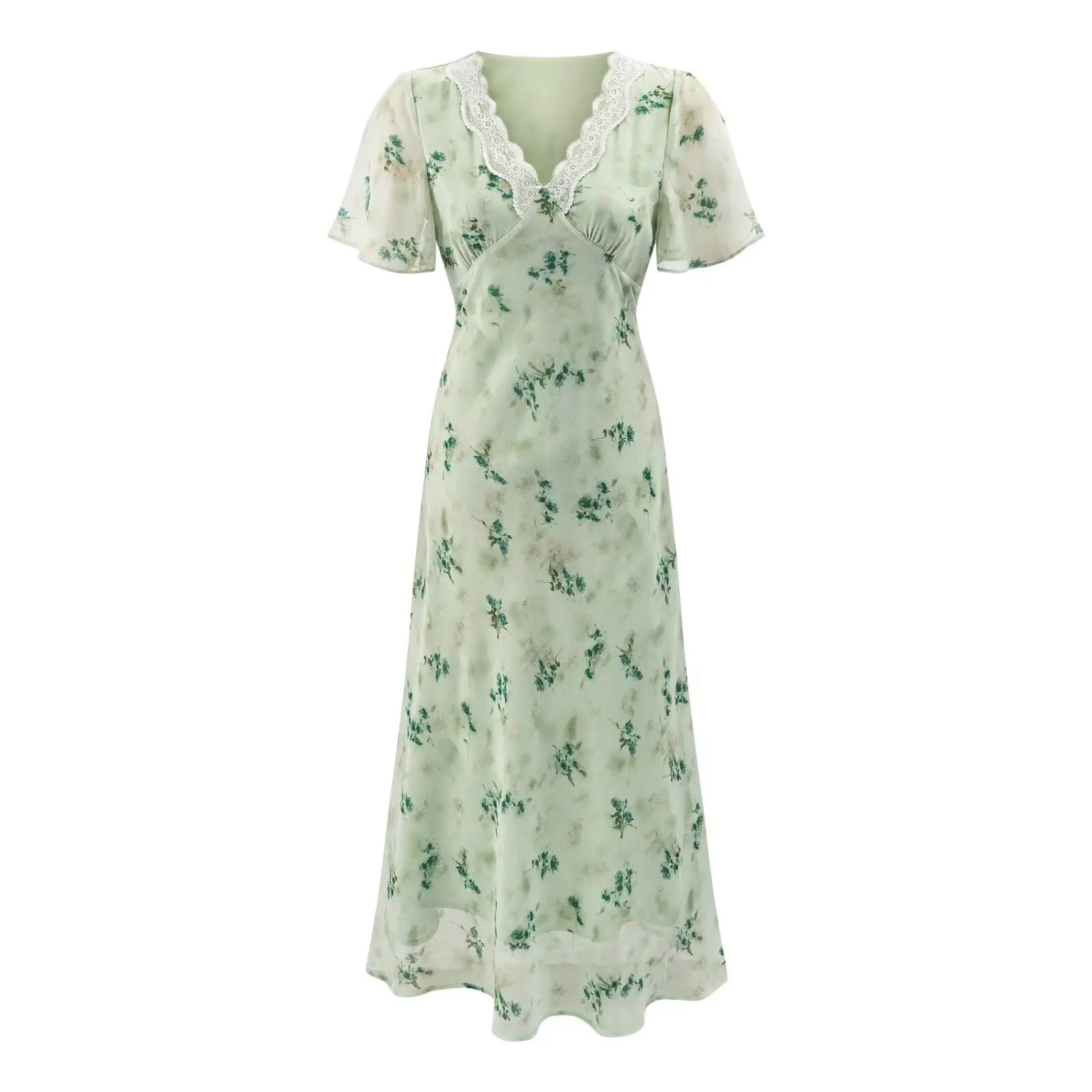Boho Style Mint Green Floral Print Dresses