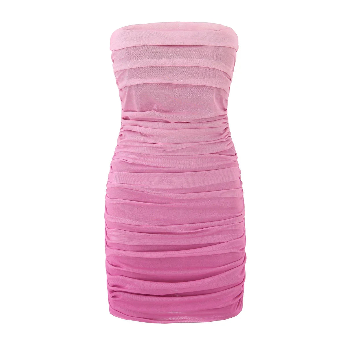 European And American Vacation Ruched Slim Fit Strapless Dresses