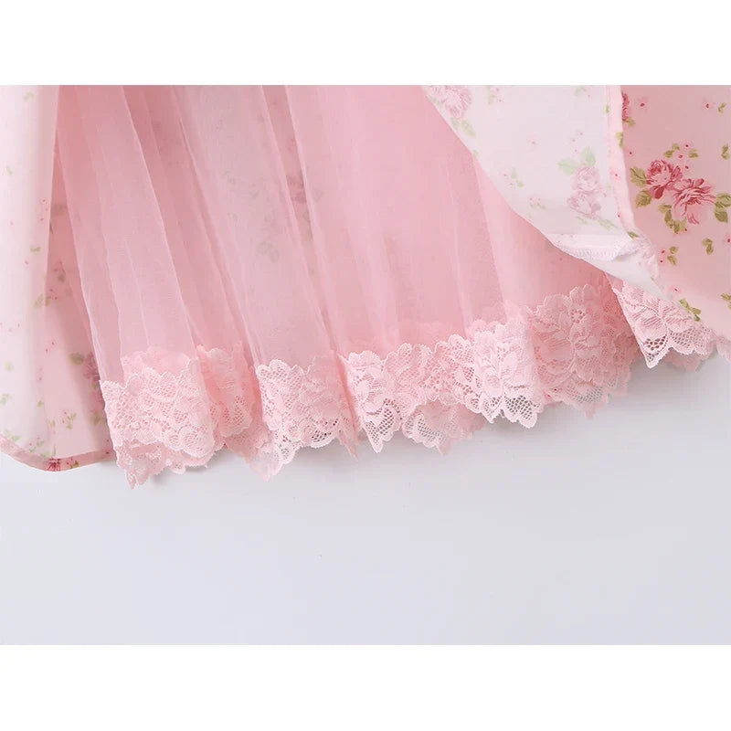 Pink Floral Corset Dresses