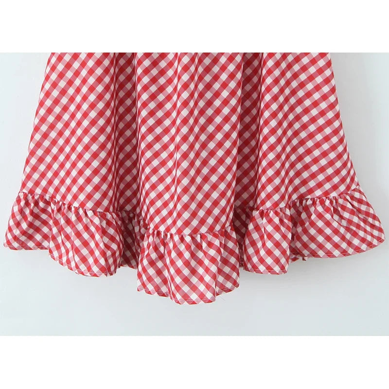 Sexy Off Shoulder Vintage Plaid Dresses