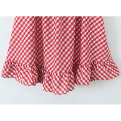 Sexy Off Shoulder Vintage Plaid Dresses
