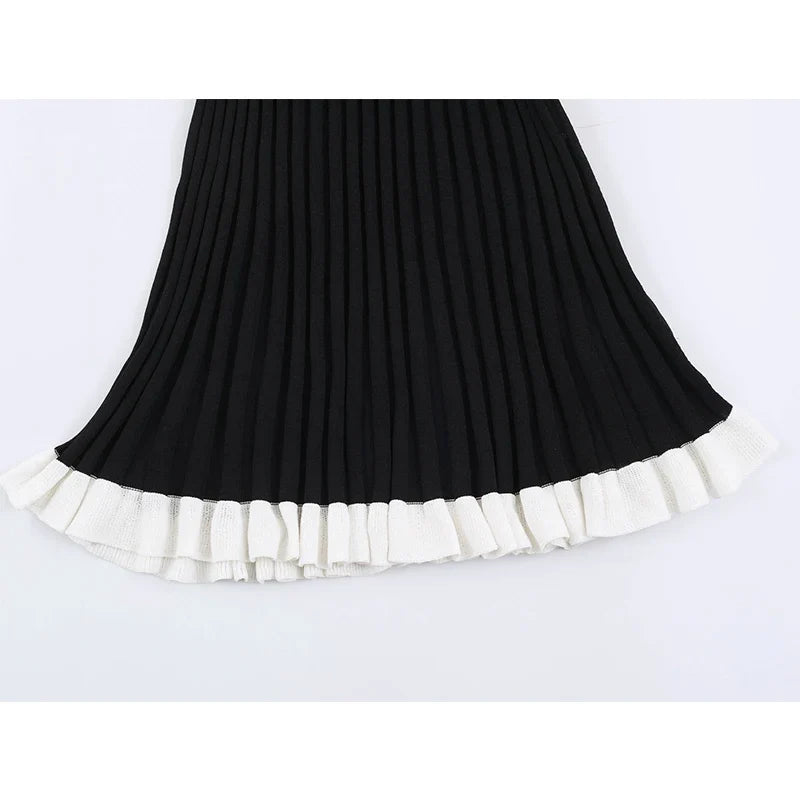 Sleeveless Vertical Ribbed Knit Mini Dresses