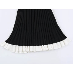Sleeveless Vertical Ribbed Knit Mini Dresses