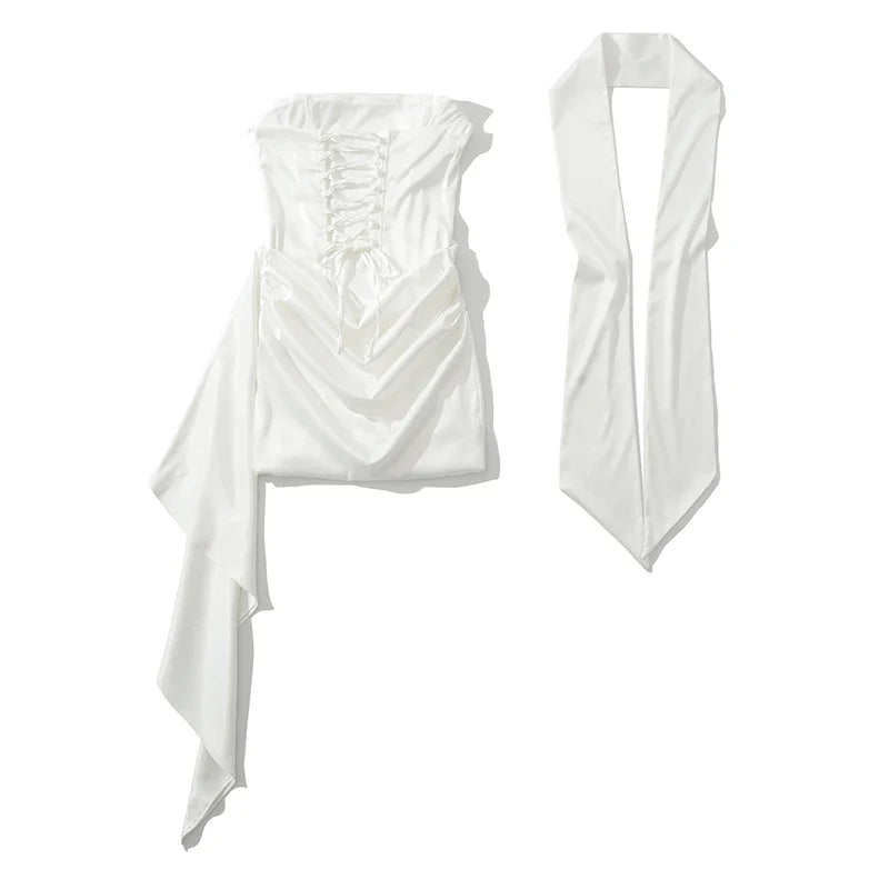 Bandage Back Sexy Elegant Strapless Corset Dresses