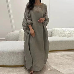 Vintage O Neck Mesh Long Dresses