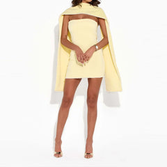 Pearl Scarf Club Party Wrap Hip Short Dresses