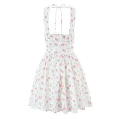 French Style Floral Print Pastoral Holiday Dresses